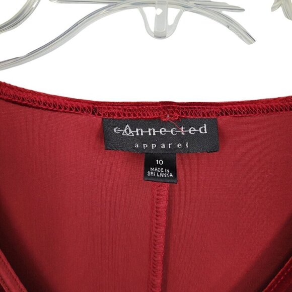 VTG Y2K Red Velvet Midi Dress 10 Vamp Witchy romantic boho glam wanderlust - Picture 2 of 4